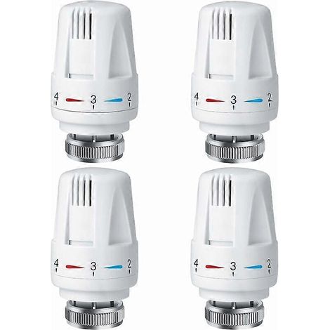 Lot de 4 têtes thermostatiques pour radiateur, têtes de thermostat TRV M30 x 1,5, vannes thermostatiques pour radiateur, vannes de radiateur pour système de chauffage (1/5)
