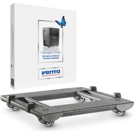 Venta 6060400, Carrello piatto con rotelle, colore: Nero