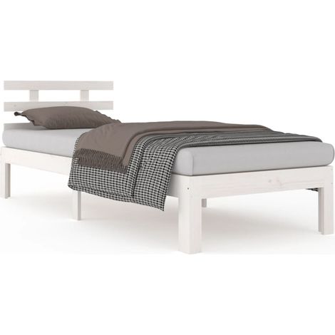 Maison Exclusive - Massivholzbett Weiß 90x190 cm