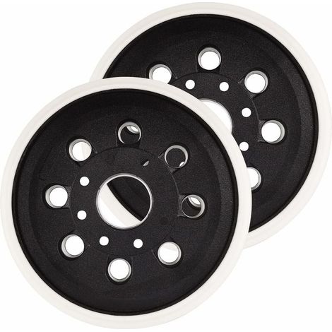 2 Pièces Autocollant Plateau Ponceuse Accessories, 125mm 8 Trous à Disque de Polissage Abrasif, Accessoires pour Outils Ponceuses de Ponçage, Compatible avec Bosch GEX 125-1, Skil, Makita,