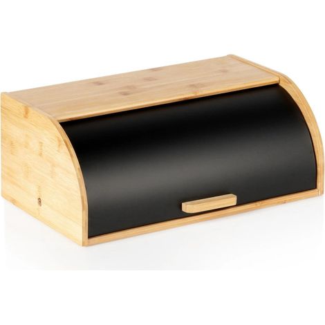 Bamboo Bread Box, Black, 41x25.5x16.5 cm (1/5)