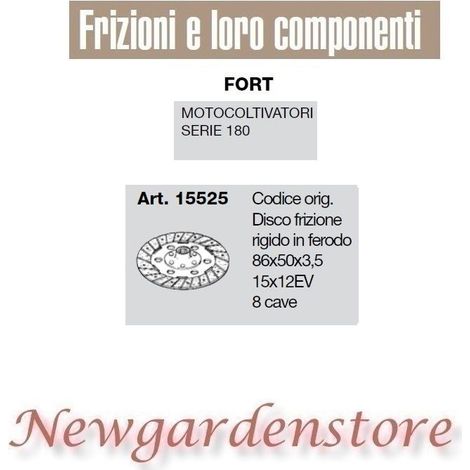 Disco frizione motocoltivatore serie 180 FORT 15525 compatibile 15x12EV 8 cave