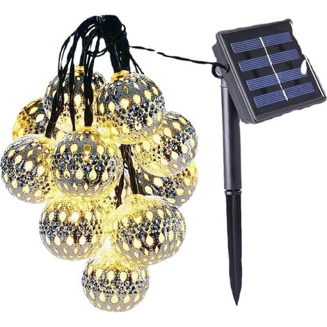 Guirlande lumineuse LED 7 m/50, lumières solaires blanc chaud, parfaites pour la décoration du Ramadan. (1/5)