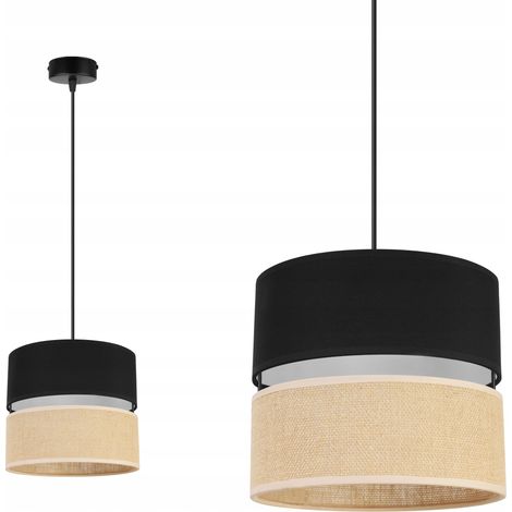 LAMPADA A SOSPENSIONE, LAMPADARIO DA SOFFITTO, PARALUME 20CM, NERO