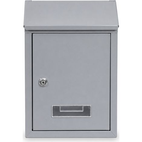 Sicherer Briefkasten zur Wandmontage aus Metall mit Schloss grau (1/5)