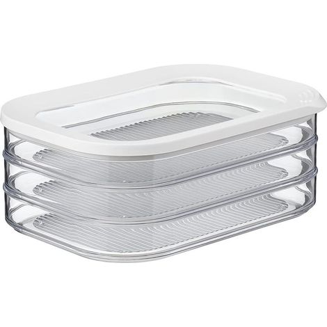 boîte à charcuterie 3 étages- boîte de rangement frigo pour charcuterie - trois boîtes de conservation séparées - passe au lave-vaisselle - 22.5x16x9cm (1/5)
