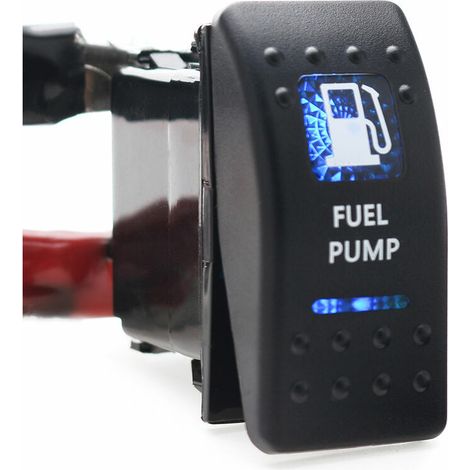 Green Mobility-1 pc bateau voiture interrupteur à bascule étanche bleu LED 12V 24V SPST ONOFF LED barre lumineuse 5 7Pin (pompe à carburant) (1/4)