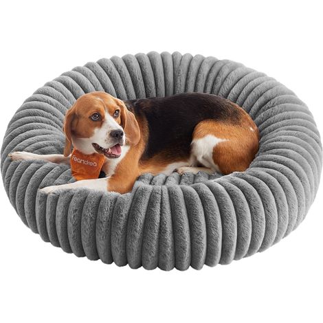 Dog Bed, Large Cat Bed, 80 cm Diameter, Washable Dog Cushion, Soft Padding, Non-Slip, Dove Grey (1/5)