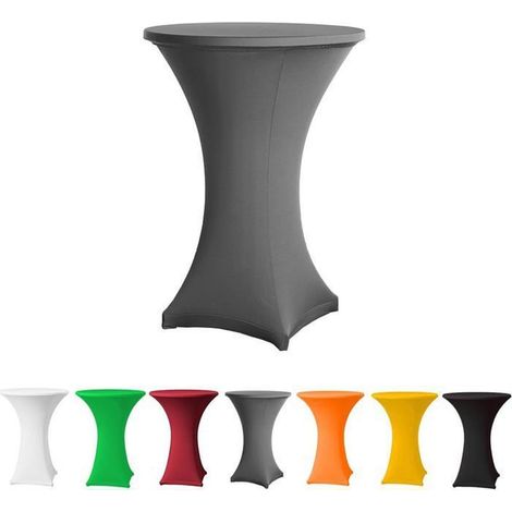 1 housse de table de bar, élastique, housse de table cocktail, gris anthracite, 80 x 110 cm, pour intérieur moderne