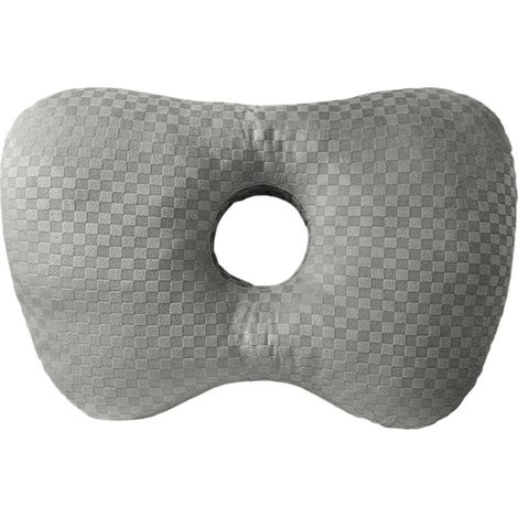 Oreiller avec trou pour les oreilles - Soulagement de la pression et protection des oreilles pour les personnes dormant sur le côté Gris (1/5)