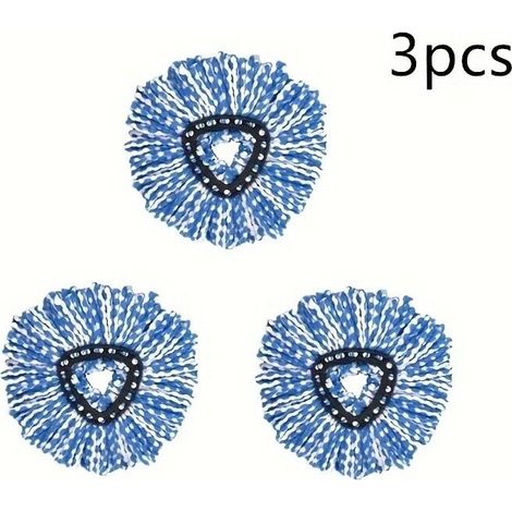 Lot de 3 têtes de balai en microfibre compatibles avec les balais rotatifs OCedar, faciles à essorer, très absorbantes et lavables. (1/4)