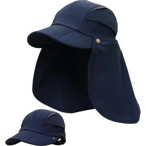 Chapeau avec protection du cou détachable multi-usages Chapeau de soleil d'été Protection solaire Respirant Séchage rapide Protection UV (1/5)
