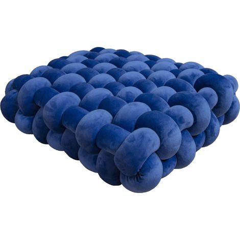 Coussin Nœud Carré - Décor Intérieur Main - 30 x 30 x 6 cm - Tissu Peluche - Pour Canapé Chaise Lit - 1 Pièce (1/5)