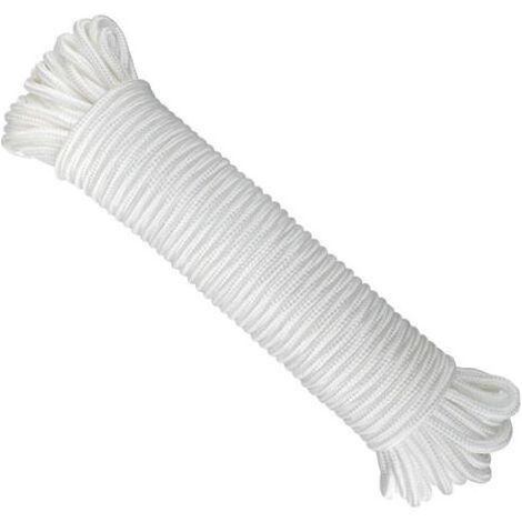 Corde Paracorde - Karteo - 6mm x 30m - Nylon Blanc Résistant (1/4)
