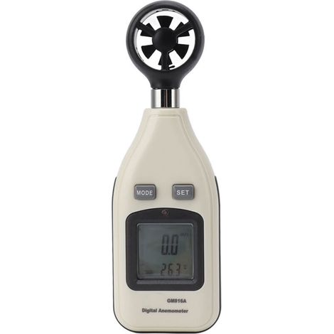 Digital anemometer with LCD screen, wind speed and temperature gauge, portable measuring tool for sailing, surfing, shooting, drones, etc.
