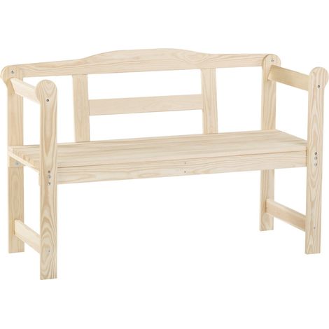 iWerk Holzbank Kiefer natur 118 x 43,6 x 73,5 cm Gartenbank (1/3)