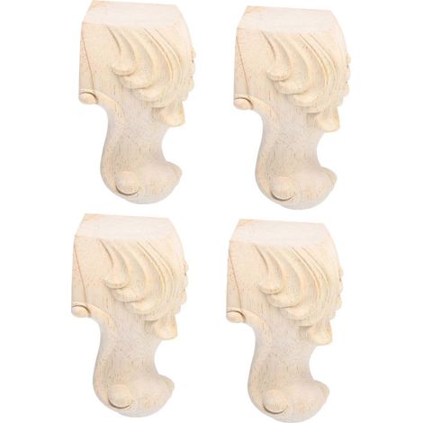 Ensemble de meubles en bois massif 4 pièces avec sculptures de roses vintage, pieds de canapé remplaçables et hauteur réglable. (1/5)