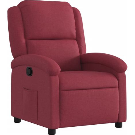 Maison Exclusive - Sillón reclinable de tela rojo tinto