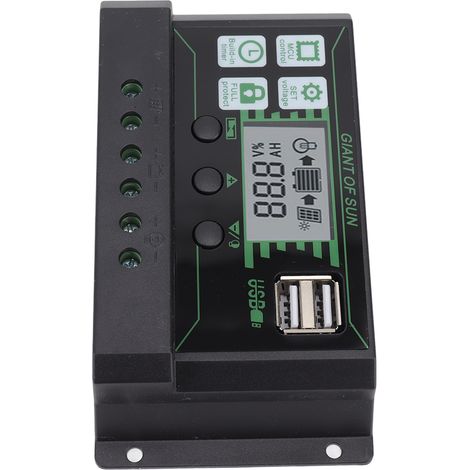 Contrôleur de charge solaire double USB à identification automatique PWM pour panneaux photovoltaïques, chargeur industriel 5 V 100 A (1/5)