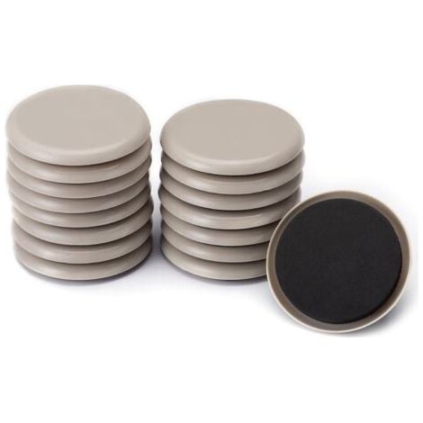 Patins de meubles, lot de 16 patins pour pieds de meubles, patins mobiles de tapis de meubles de 8,9 cm, protections de sol robustes pour pieds de chaise, dessous de verre pour sol en bois dur, patins (1/5)