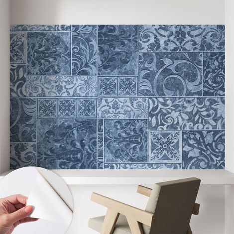 Papier peint autocollant avec imprimé décoratif pour salon et chambre à coucher Installation facile Ornements végétaux 104x70 cm (1/5)