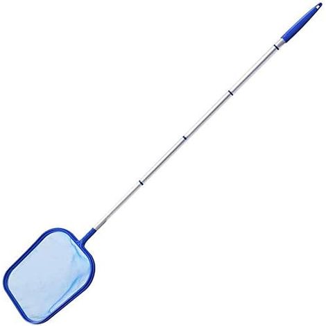 Filet de piscine professionnel, filet de piscine à skimmer fin de 1,6 mètre avec tige télescopique pour piscine, spa, bains à remous, aquarium, étang de jardin (1,53 m)