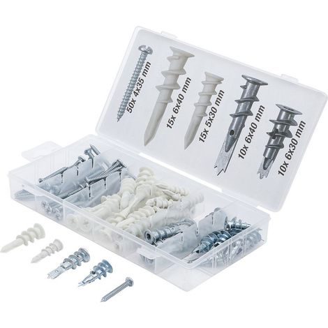 Assortiment de chevilles et de vis pour placoplatre - 100 pièces (1/2)