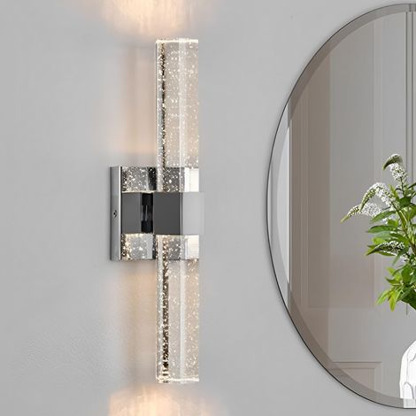 Appliques Murales LED en Cristal Intérieure pour Salon Chambre Filaire Permanente à Percer,5 W,Éclairage Tricolore (Chaud/Blanc/Neutre),Minimaliste Lampe Murale Décorative pour Hôtel (1/5)