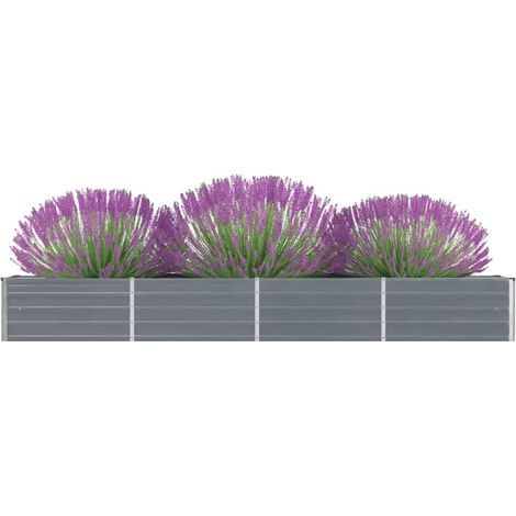 vidaXL Arriate de jardín de acero galvanizado gris 320x40x45 cm (1/2)