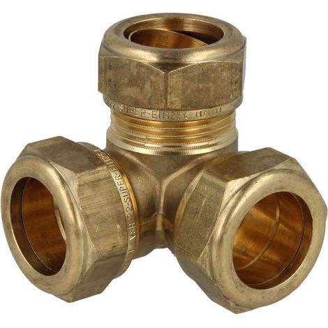 Raccord bicône laiton, 3 départs, pour cuivre Ø22 mm