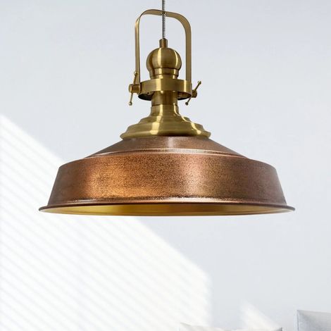 bamyum Asletl Suspension Luminaire Vintage, Lustre Salon de 40 cm en Métal, Lampe E27 pour Chambre, Salle à Manger (1/4)