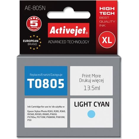Activejet AE-805N Ink (replacement for Epson T0805 Supreme 13.5 ml light blue)