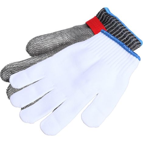 de Protection Anti-coupure Niveau avec Maille Acier Inoxydable et Bouton Métal Protection Stab Anti-coutelas Coupes Résistant pour Boucherie Cuisine Couleur Aléatoire (1/5)