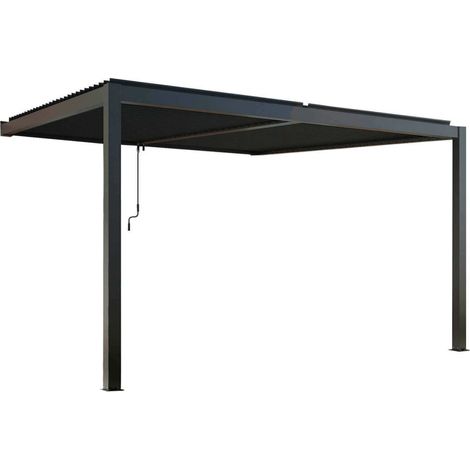 gazebo pergola bioclimatica da esterno addossata elica garden antracite in alluminio - 4x4 m (1/5)