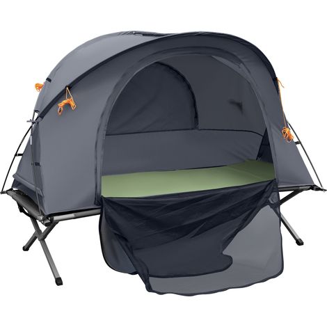 Paquete de camping 3 en 1 que incluye una cama de camping individual, una tienda de campaña y un colchón inflable bolsa de transporte incluida