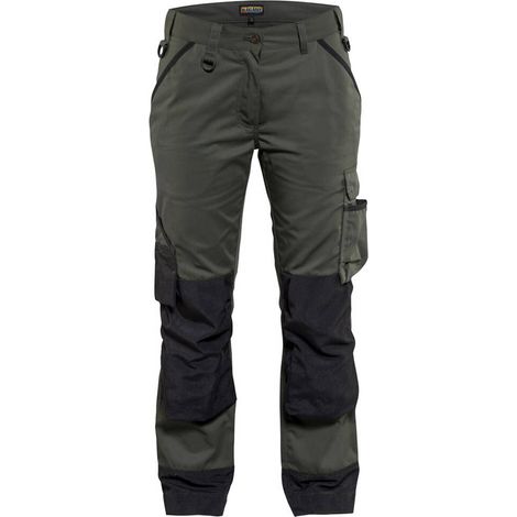 Pantaloni paesaggista donna 7154 - Verde militare/Nero M - FR(42) - SE(C40) - Standard (1/4)