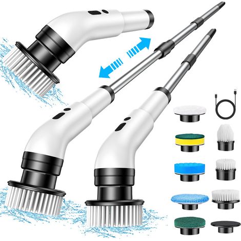 Brosse de nettoyage électrique multifonctionnelle entièrement automatique — Comprend 8 têtes de brosse — Modèle : 9011 (1/5)