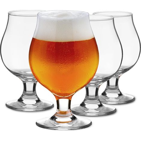 Ensemble de 4 verres à bière classiques de 47 cl (16 oz) au design unique et de qualité supérieure, parfaits pour les pubs et compatibles lave-vaisselle.