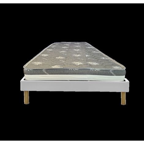 Colchón + somier blanco 70x190 x 22 cm - Muy firme - Cara Invierno Lana - alma rellena 100 % poliéster - núcleo 100 % poliuretano poli látex Alta Densidad