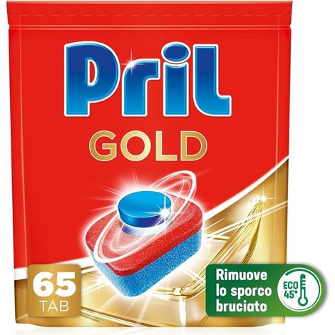 PRIL GOLD TABS 10 AZIONI DETERSIVO PER LAVASTOVIGLIE PULISCE A FONDO ANCHE I RESIDUI OSTINATI 65 TABS (1/5)