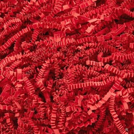 Shred Papier - Remplissage Pour Boîte Cadeau - Papier Froissé Recyclé 80 g/m² - Rouge - 1 lb (1/5)