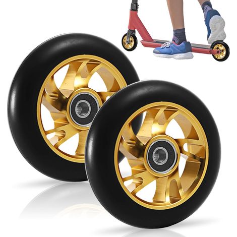 Ruedas de repuesto para patinete, 2 piezas, ruedas de repuesto para patinete de 120 mm ABEC-9, ruedas para patinete