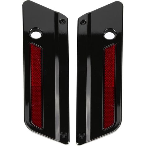 2 pièces Couvre-serrure de sacoche moto Réflecteurs pour Glide Touring 1994-2017 Noir (1/5)