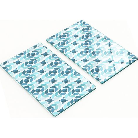 Tableros de vidrio duraderos y elegantes con dise帽o geom茅trico de 2x30x52 cm.