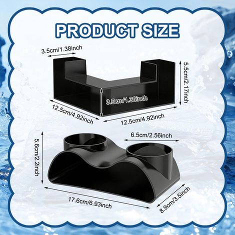Tunnel d'aquarium et grotte cachée pour poissons Lot de 2 Décoration de bassin et aménagement paysager de réservoir de poissons en plastique ABS Noir (1/5)