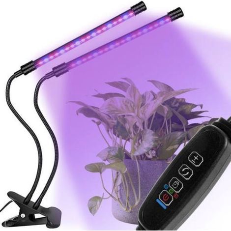 Lampe horticole - Lampe horticole avec 2 tubes LED (noire) (1/3)
