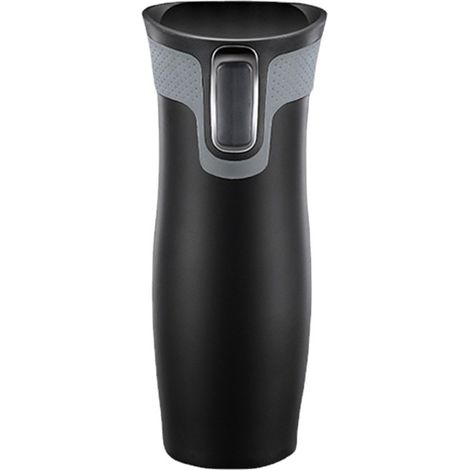 Mug isotherme noir à double paroi, en acier inoxydable 304, bouteille sous vide, tasse étanche, tasse à café avec couvercle
