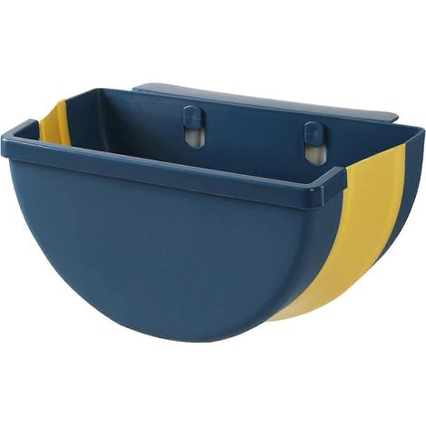 Poubelle de cuisine suspendue, fixée au mur (bleu foncé) (1/5)