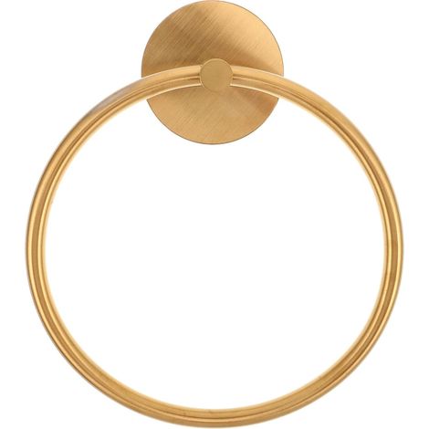 porte serviettes rond en acier inoxydable dor fixation (1/5)