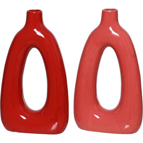 VASO IN PORCELLANA 6,8X18,5XH32CM 2 COLORI ASS.